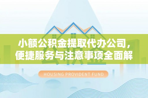 埔心小额公积金提取代办公司，便捷服务与注意事项全面解析