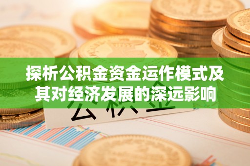埔心探析公积金资金运作模式及其对经济发展的深远影响