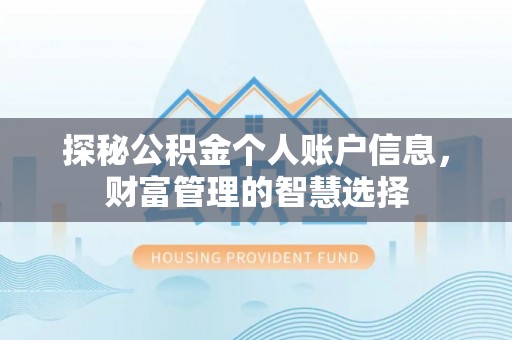 埔心探秘公积金个人账户信息，财富管理的智慧选择